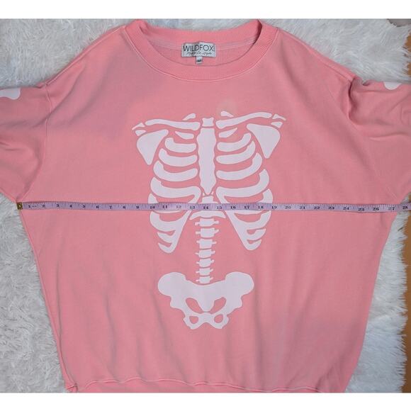 Wildfox Inside Out Baggy Beach Sweatshirt Pink and White Size M - Picture 10 of 15